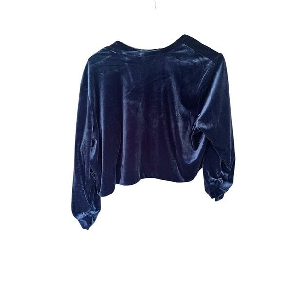 Susan Graver XL Velvet Velour 2 Piece Set Jacket Shell Blue Midi Dress Office - Picture 9 of 14